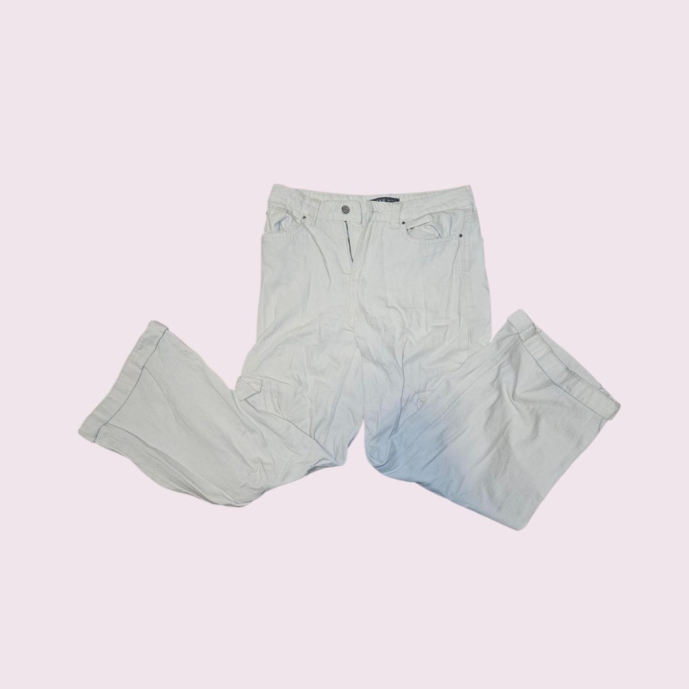 Primatk White Denim Cargo Pants